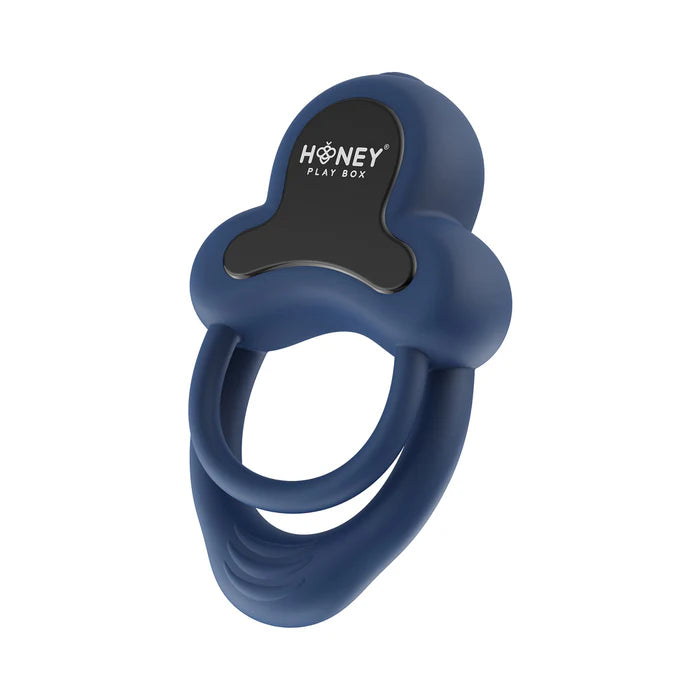 Honey Play Box Anello App-Controlled Vibrating Double Cock Ring with Clitoral Stimulator Black