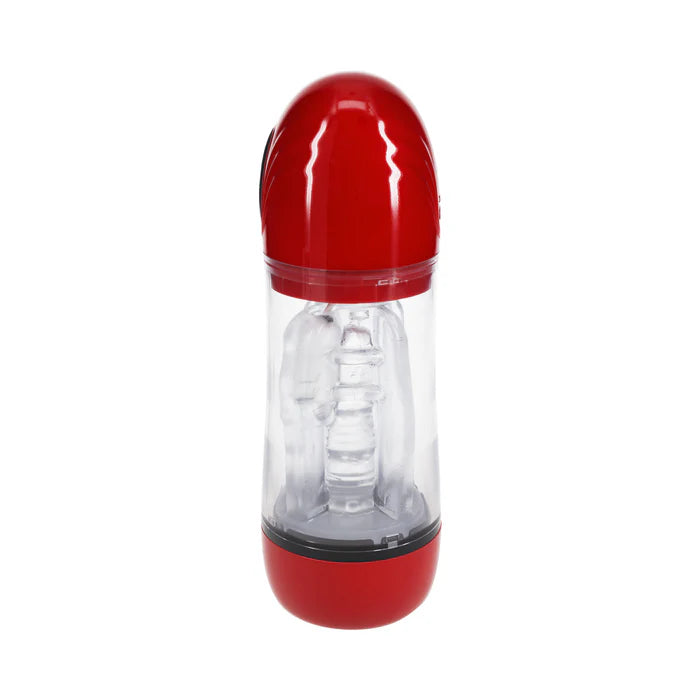 PUMPED SonicPull Masturbator Suction Vibration Multimedia Enhanced Metallic Red