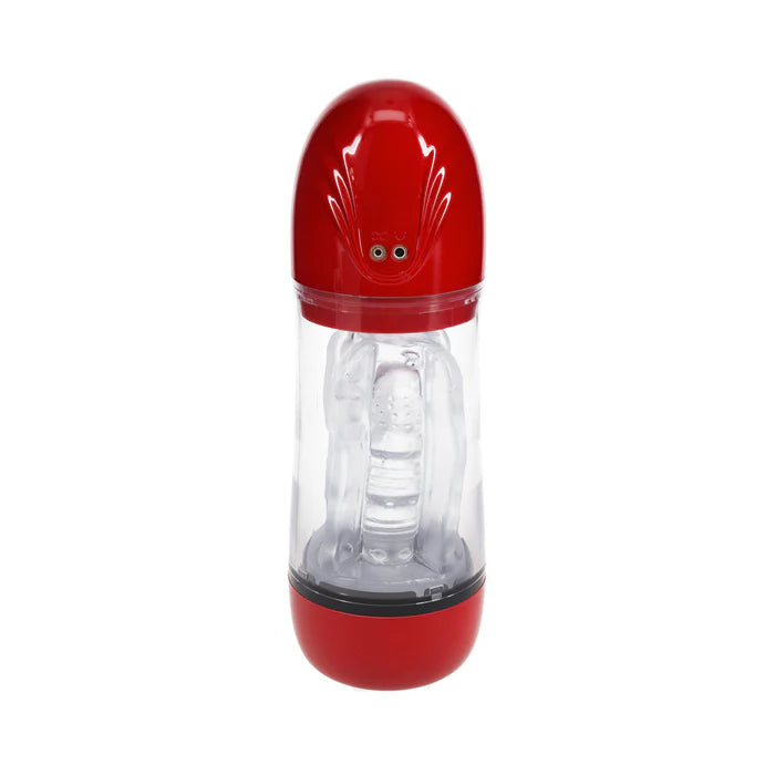 PUMPED SonicPull Masturbator Suction Vibration Multimedia Enhanced Metallic Red