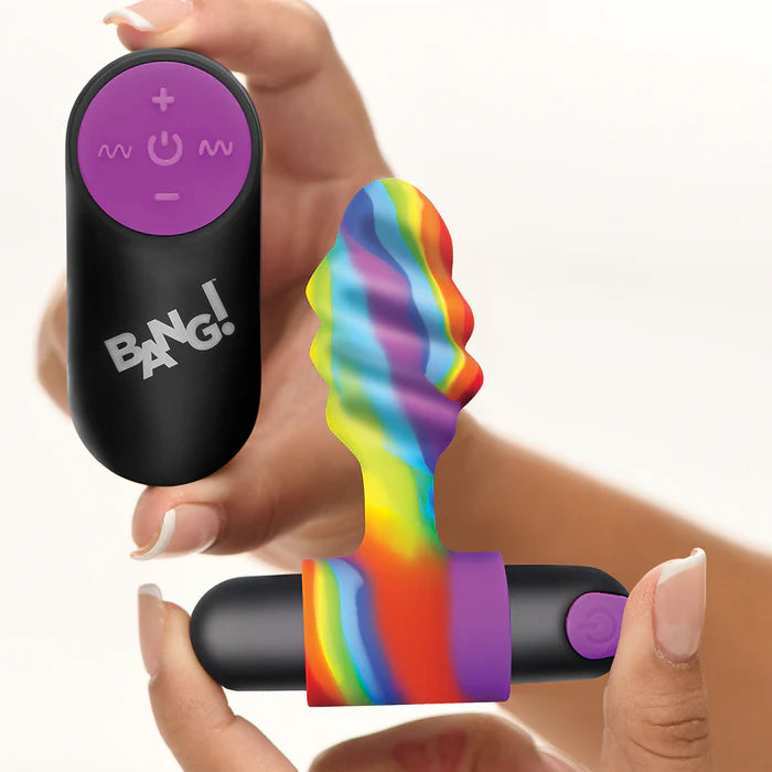 vibrating rainbow silicone butt plug