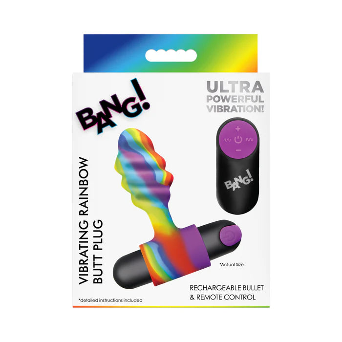 BANG! Vibrating Rainbow Butt Plug
