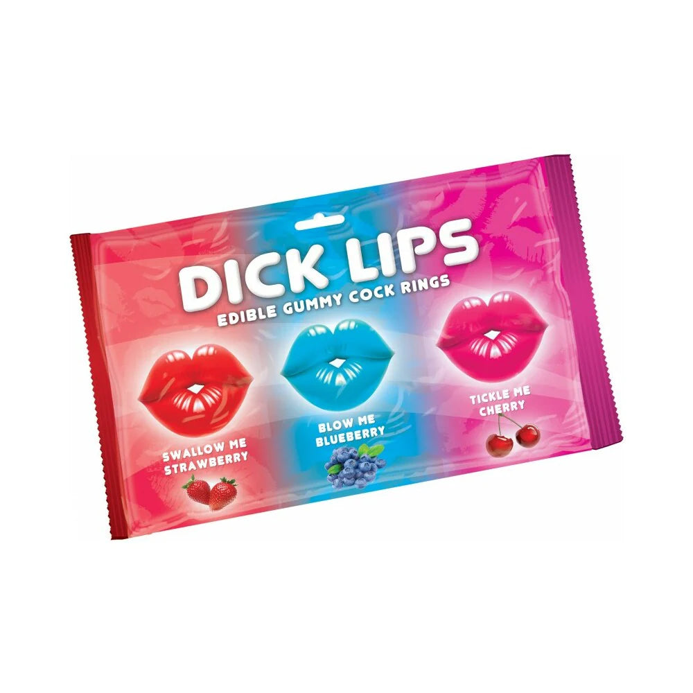 Dick Lips edible gummy cock rings, 3-pack