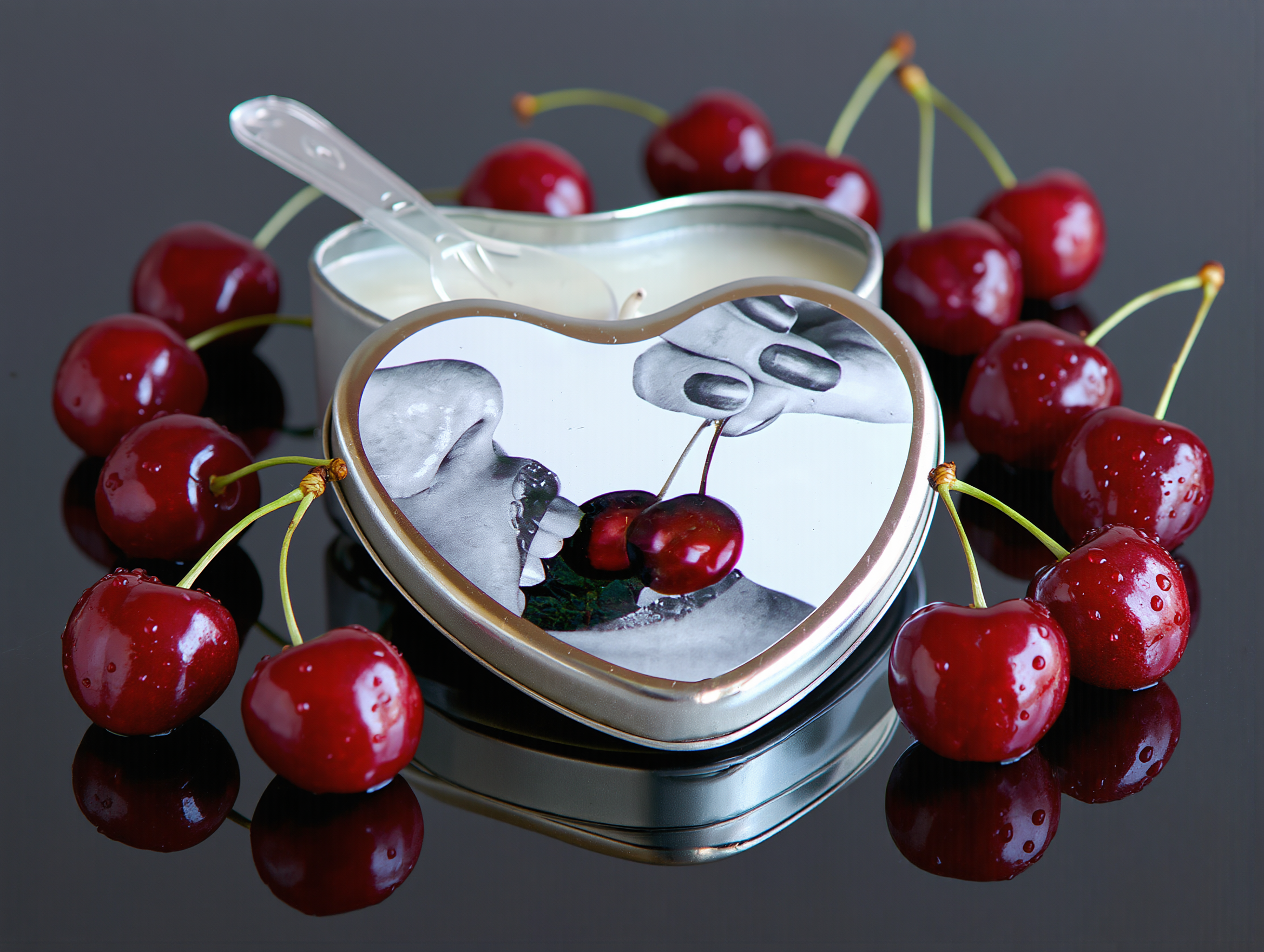 Earthly Body Hemp Seed Edible Massage Candle Cherry 4 oz.