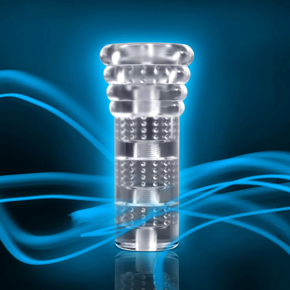 M for Men All Night Glow in the Dark Textured Stroker Clear