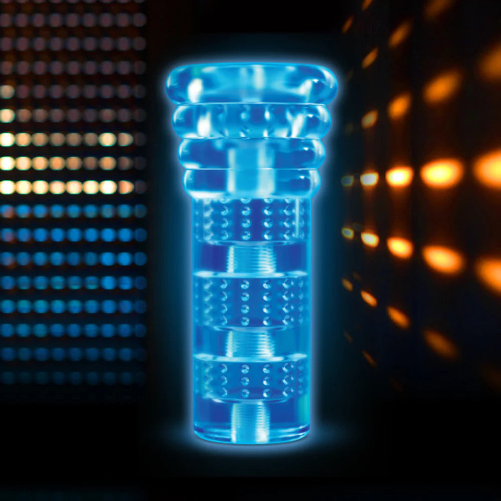 M for Men All Night Glow in the Dark Textured Stroker Clear