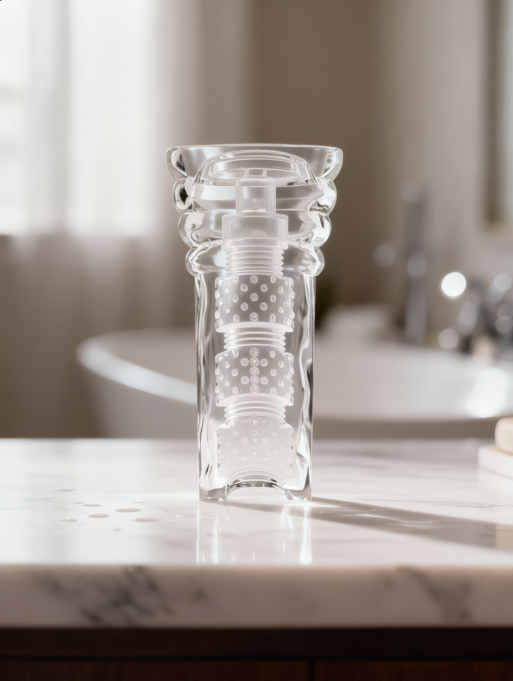 M for Men All Night Glow in the Dark Textured Stroker Clear