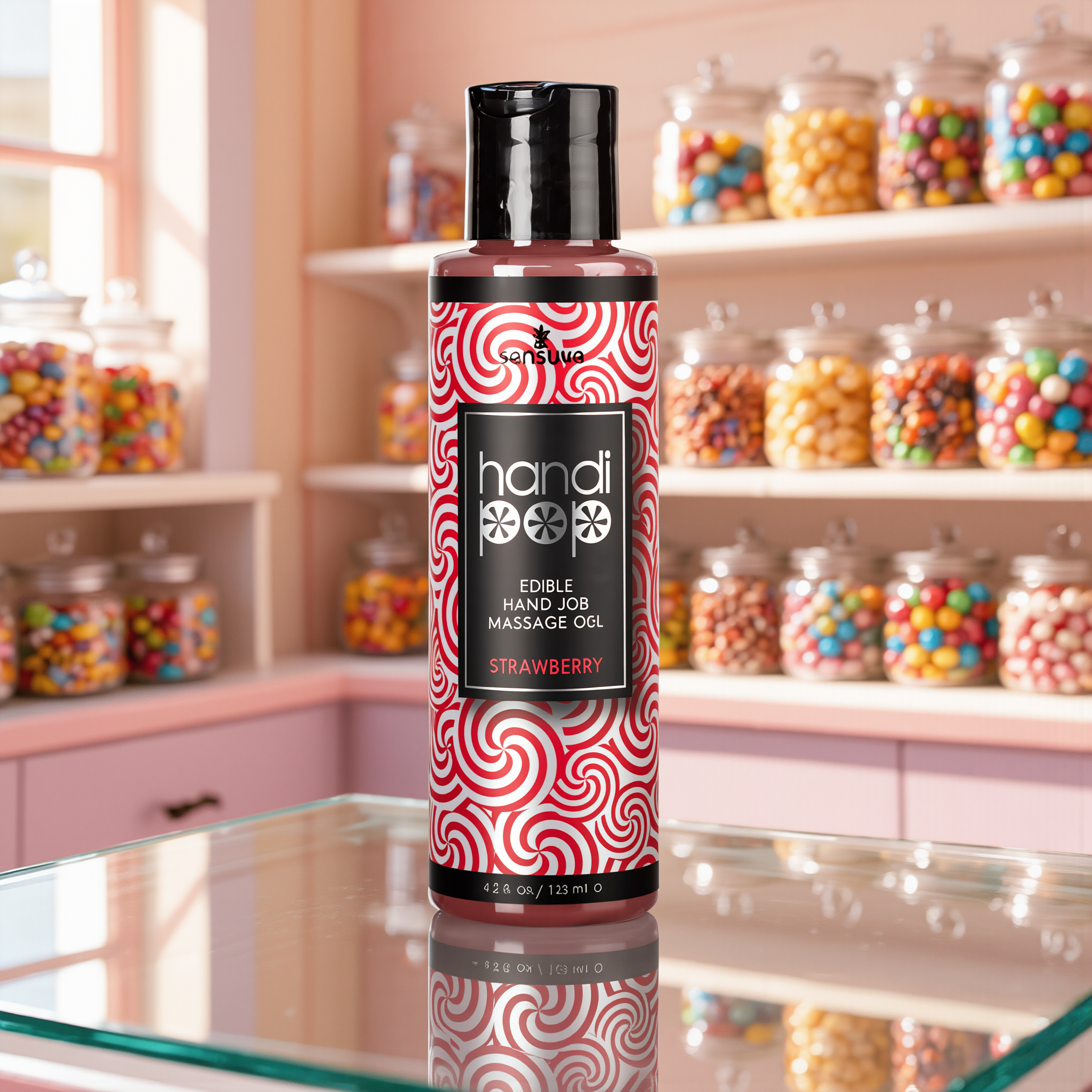Sensuva HandiPop Edible Hand Job Massage Gel Strawberry 4.2 oz.