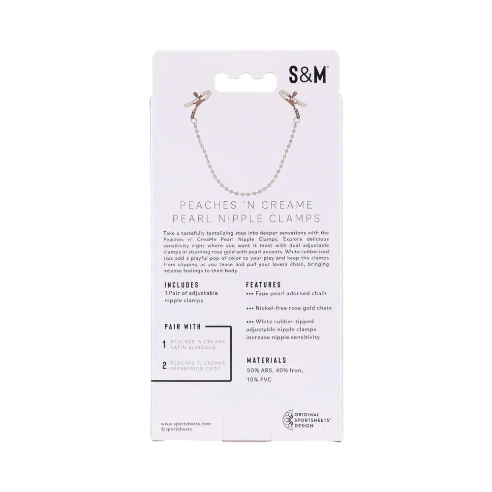 Sportsheets Sex & Mischief Peaches 'n CreaMe Pearl Nipple Clamps