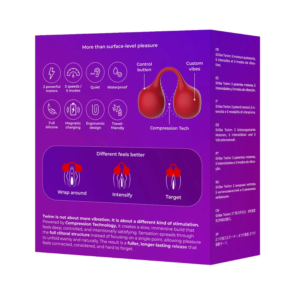 SVibe Snail Twinn Finger Vibrator Cherry