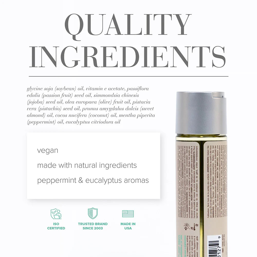 JO Naturals Massage Oil Peppermint & Eucalyptus 4 oz