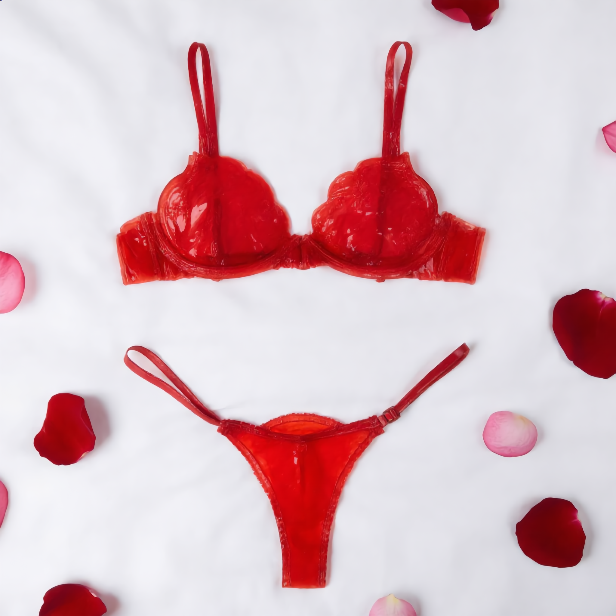 Eat Me Gummy Thong & Bra Strawberry