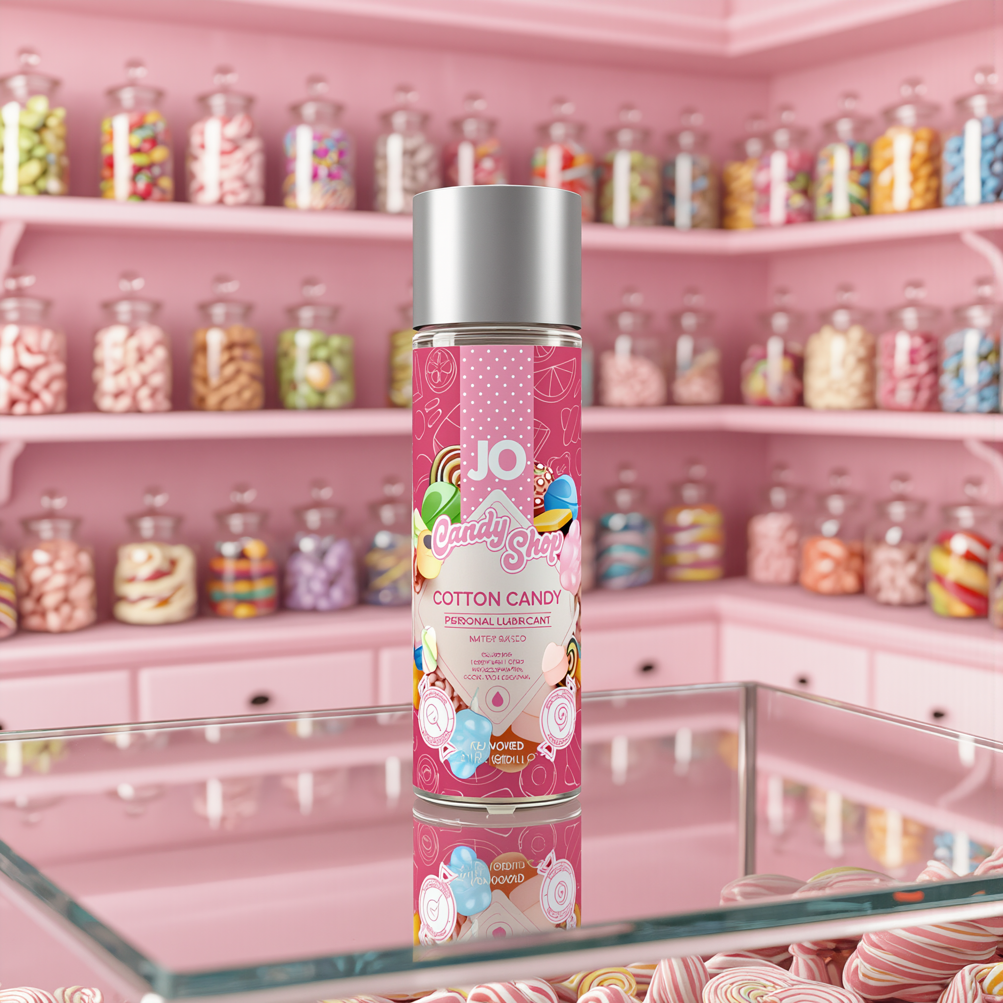 JO Candy Shop Cotton Candy Flavored Water-Based Lubricant 2 oz.