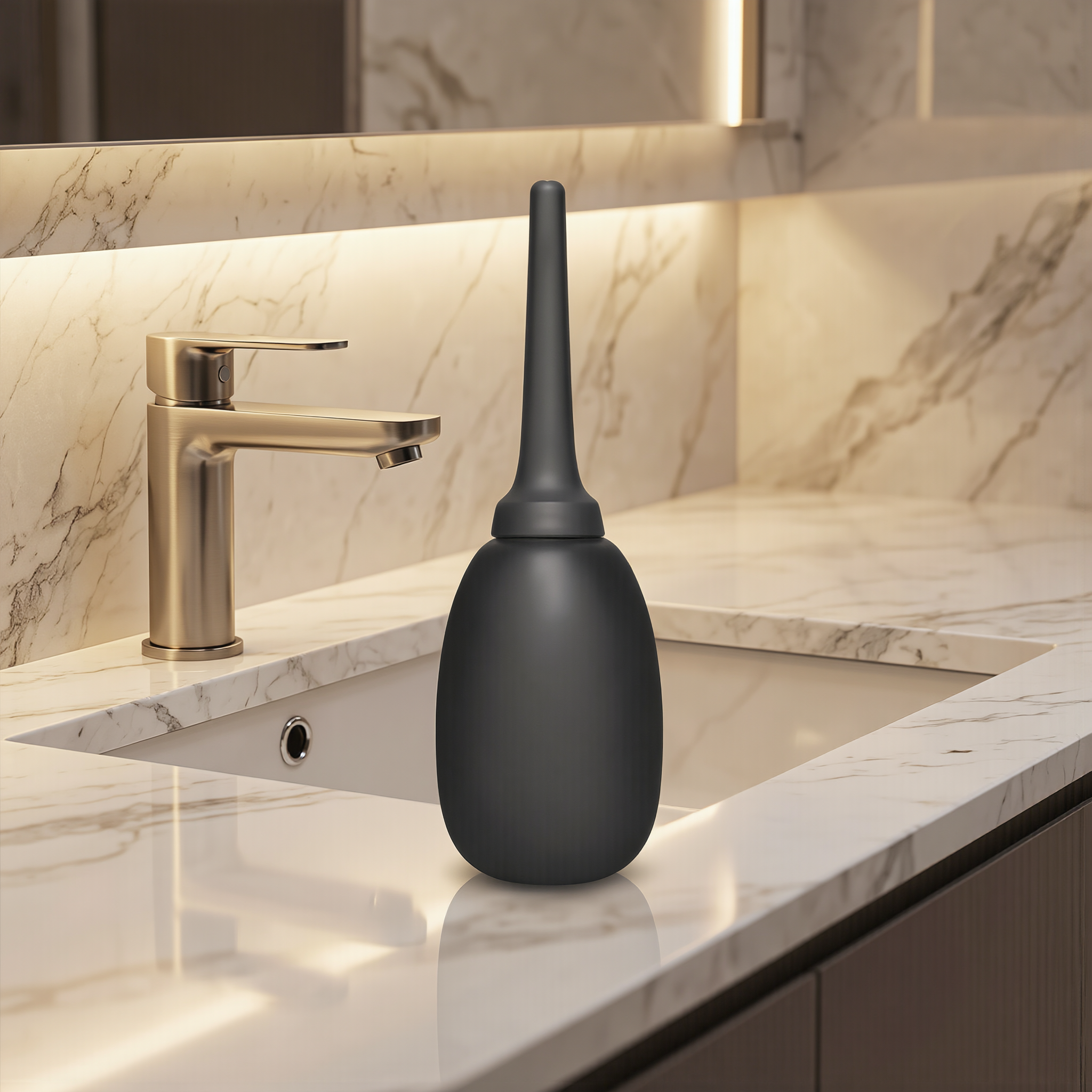 b-Vibe Flexible Silicone Anal Douche Black