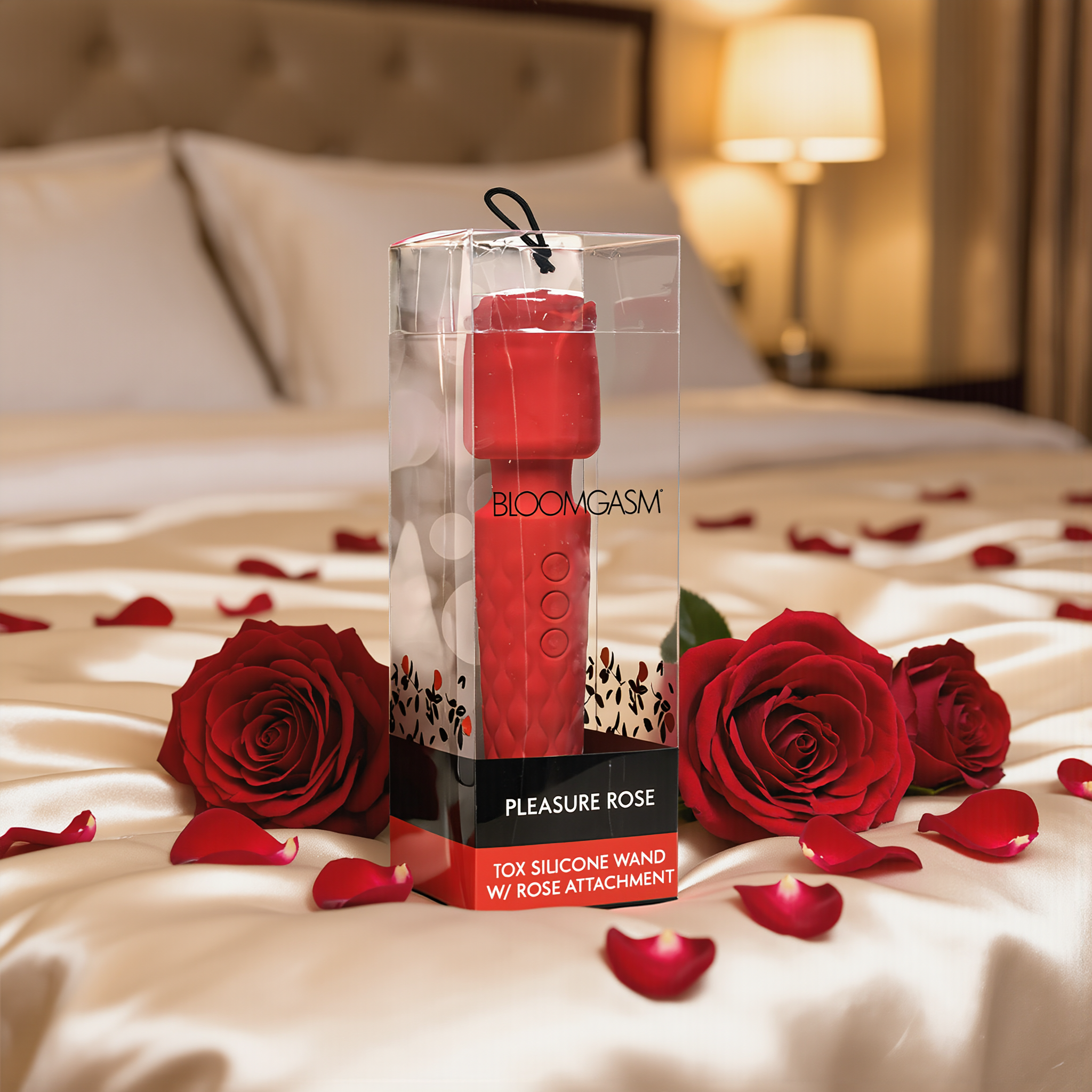 Bloomgasm Pleasure Rose 10X Silicone Wand with Rose Attachment