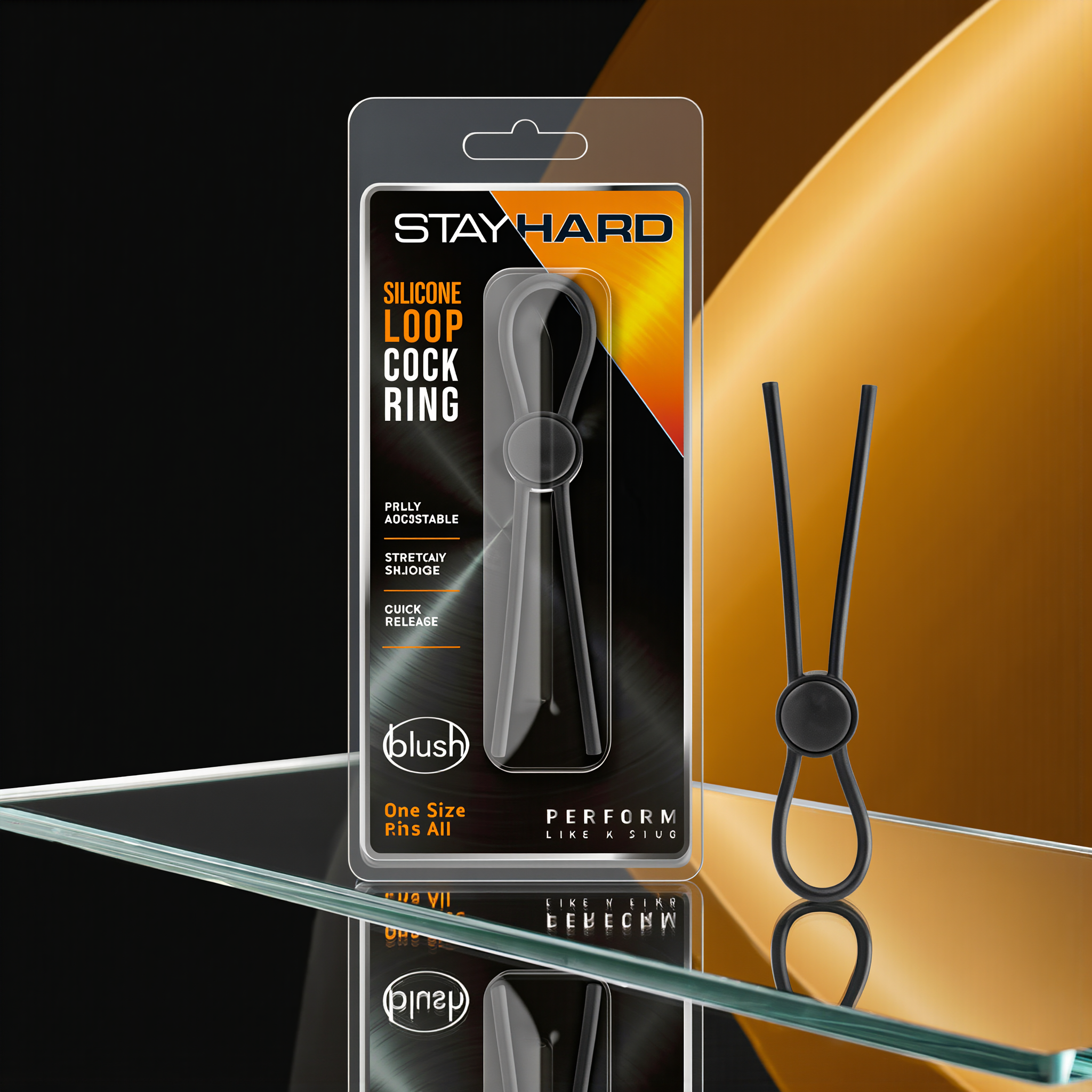 Stay Hard Silicone Loop Lasso/Bolo Cockring Red