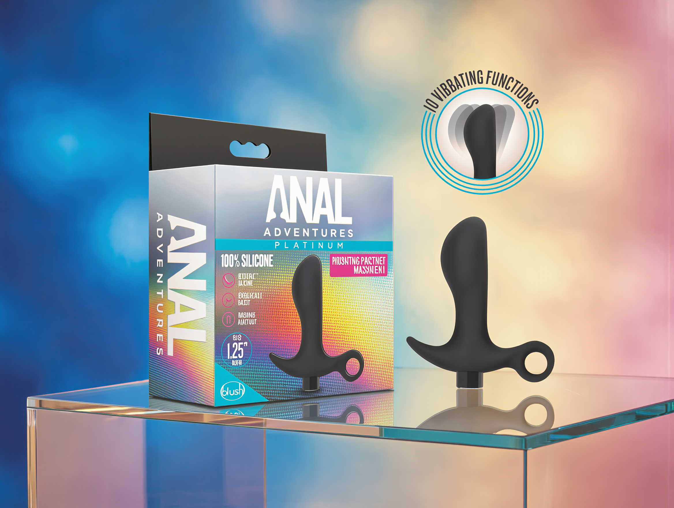 Anal Adventures Platinum Silicone Rechargeable Vibrating Prostate Massager 01