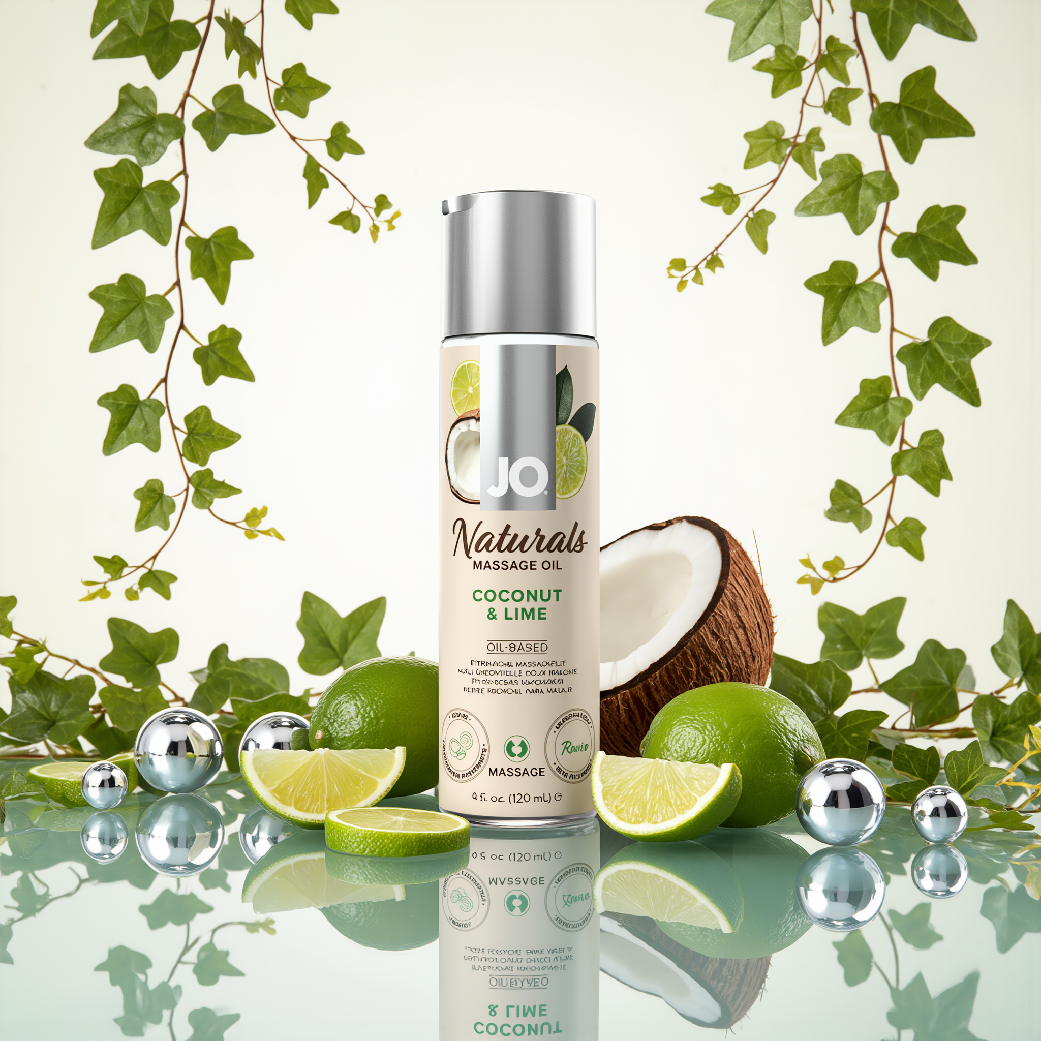 JO Naturals Massage Oil Peppermint & Eucalyptus 4 oz