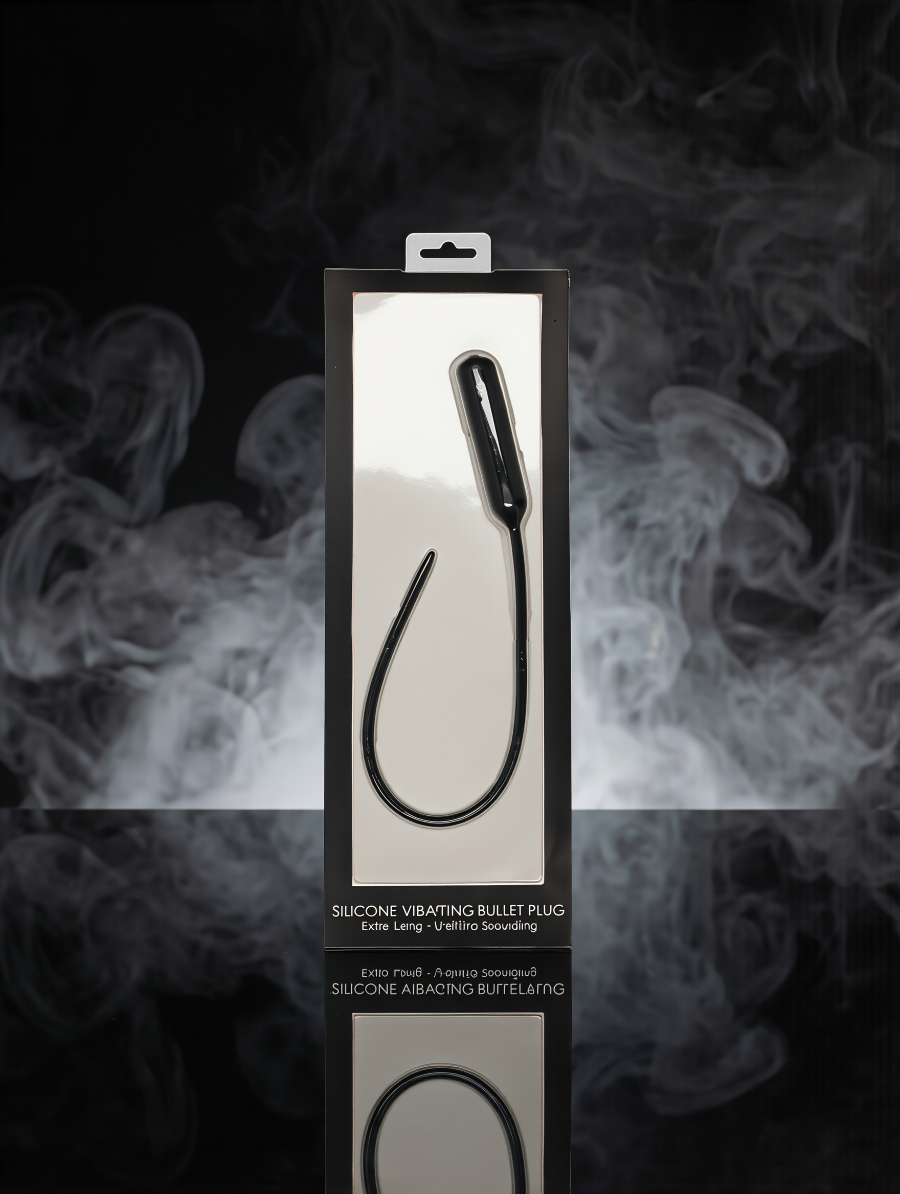 Ouch! Urethral Sounding Extra Long Silicone Vibrating Bullet Plug Black