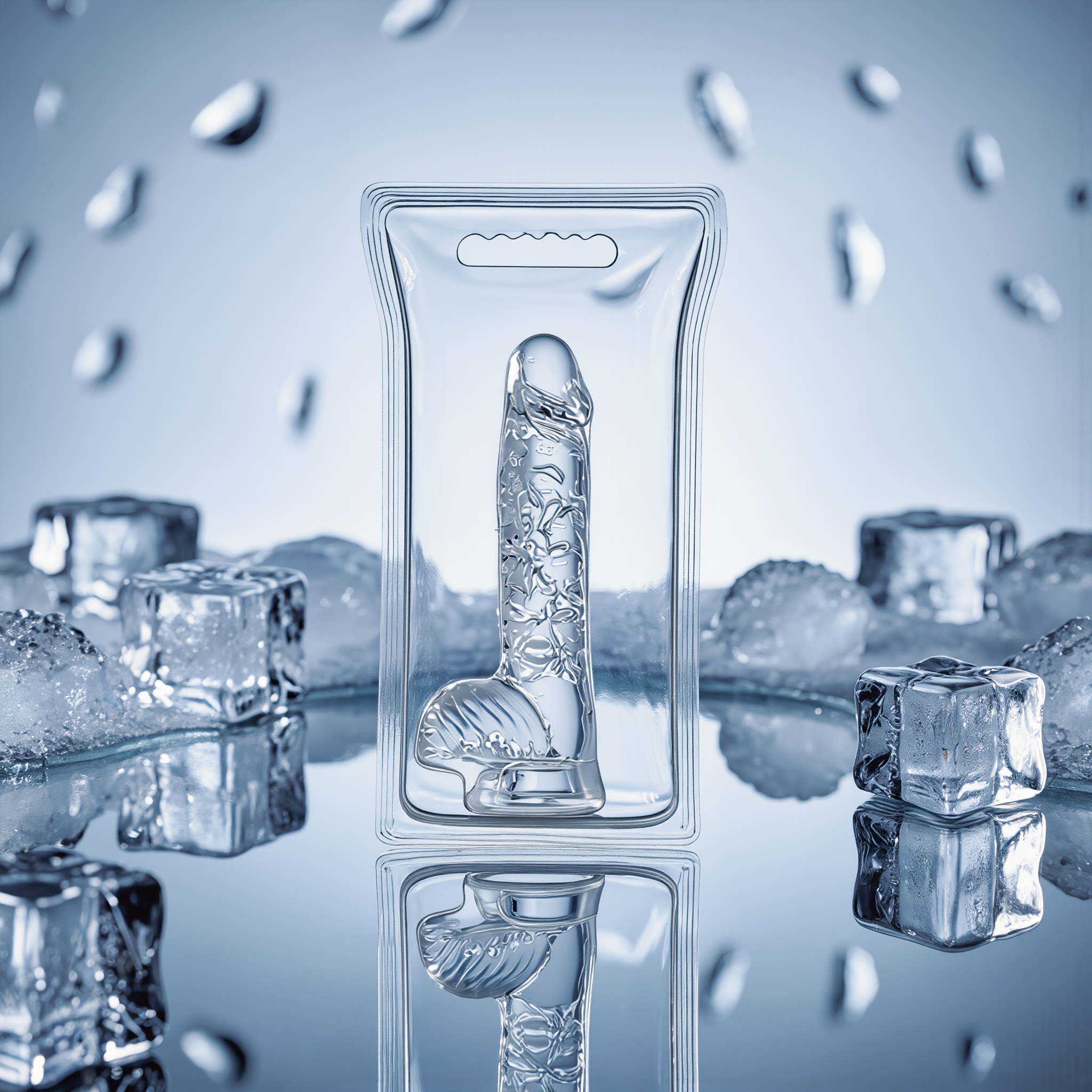 RealRock Crystal Clear Realistic 6 in. Dildo With Balls and Suction Cup Clear