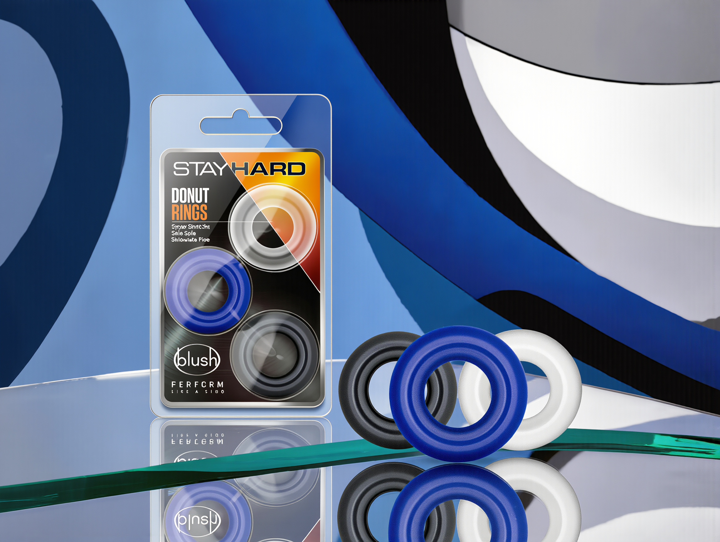 Stay Hard Donut Rings 3-Piece Cockring Set Assorted Colors
